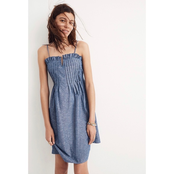 Madewell Dresses & Skirts - Madewell Denim Pintuck Cami Dress 6